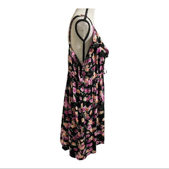 Torrid floral v-neck adjustable straps dress drawstring waist size 3 plus - Picture 6 of 12